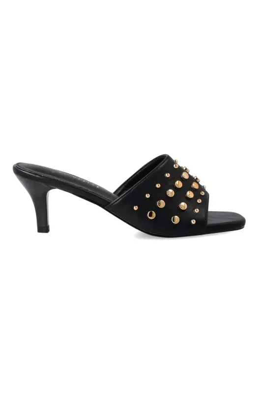 Robz studded mule kitten heel sold by Dunns