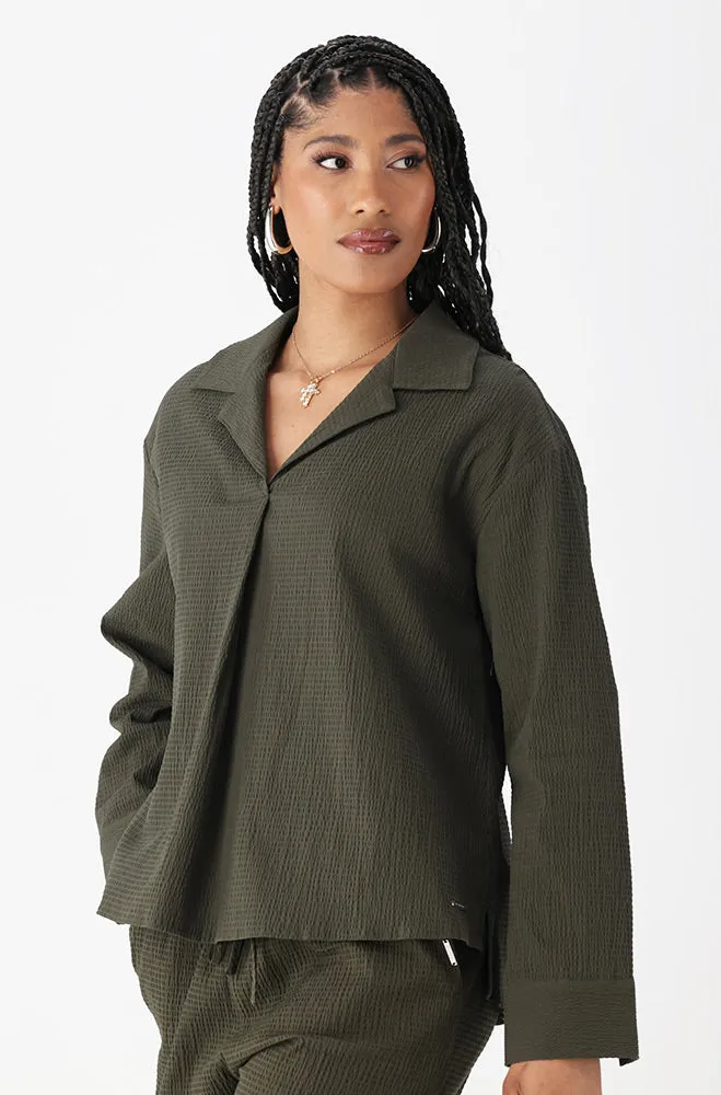 MALIA TEXTURED LONG SLEEVE SHIRT sold by Dunns product image thumbnail 2
