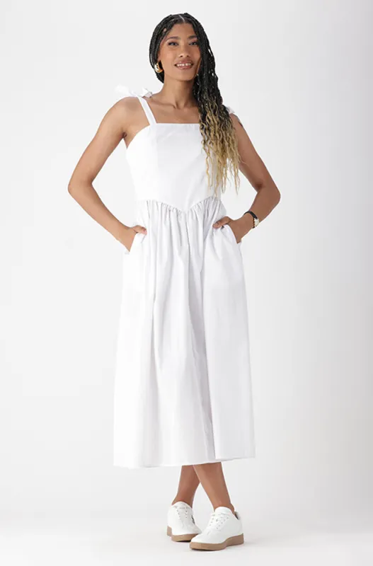 Seersucker Check Midi Dress - Lagoon | Parallel