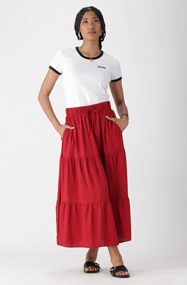 MIA TIERED SKIRT _ 163291 _ Red sold by Dunns product image thumbnail 4
