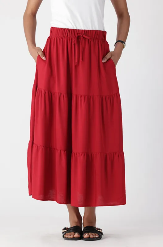 MIA TIERED SKIRT _ 163291 _ Red sold by Dunns