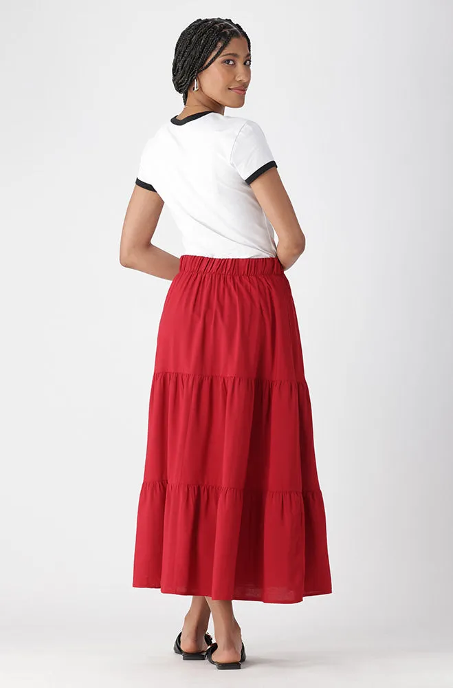 MIA TIERED SKIRT _ 163291 _ Red sold by Dunns product image thumbnail 5