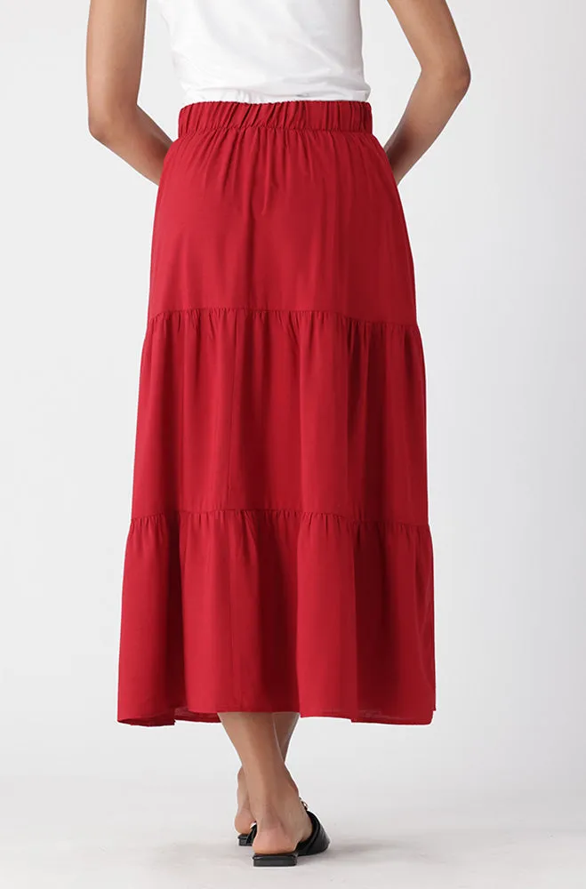 MIA TIERED SKIRT _ 163291 _ Red sold by Dunns product image thumbnail 2