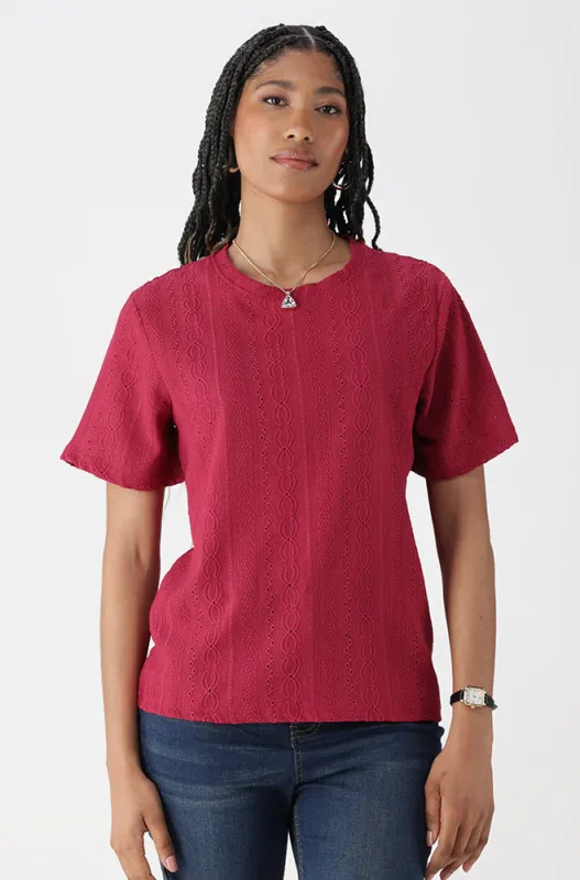 Channel Textured Top _ 162227 _ Purple sold by Dunns