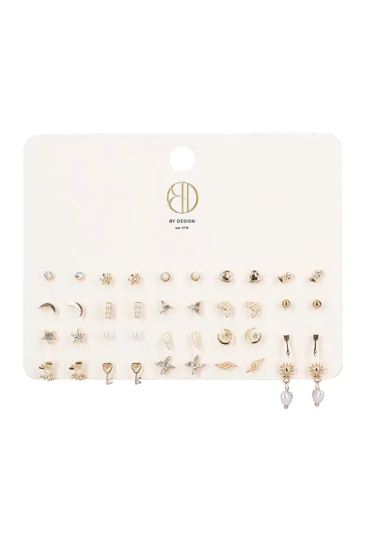 Kayla 20 Pack Earrings _ 164887 _ Gold sold by Dunns