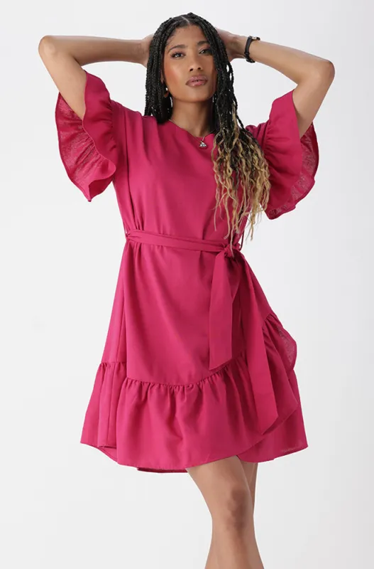 TRACY BELTED LINEN BLEND DRESS sold by Dunns