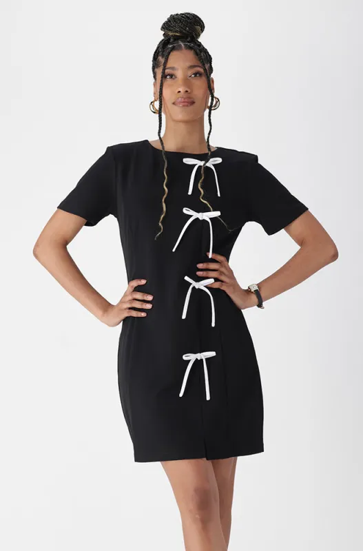 Camryn Bow Shift Dress _ 165048 _ Black sold by Dunns