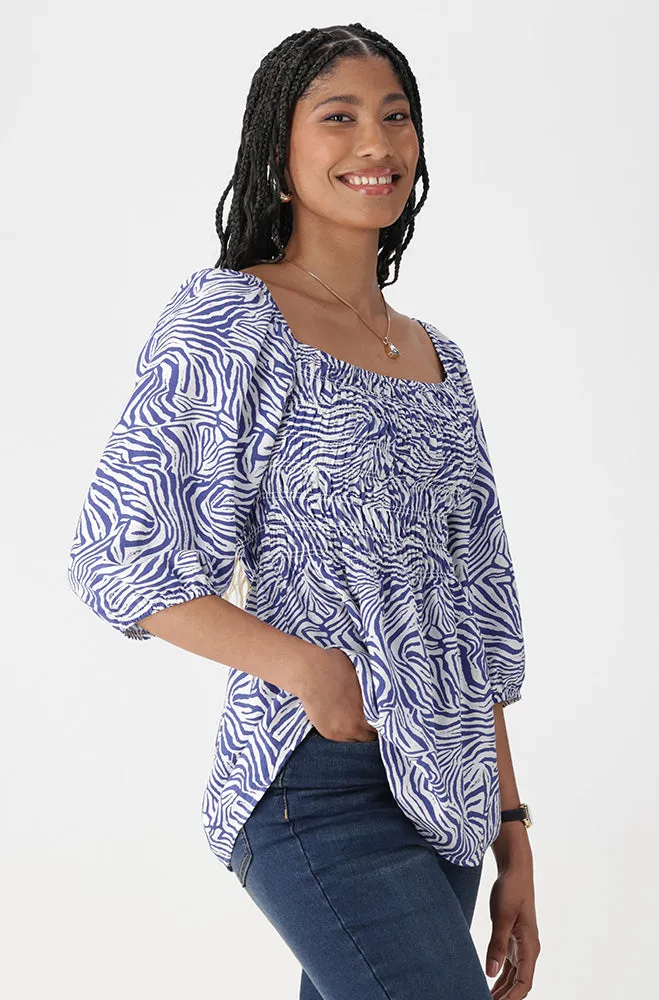 JASMINE PRINTED PEASANT TOP sold by Dunns product image thumbnail 2