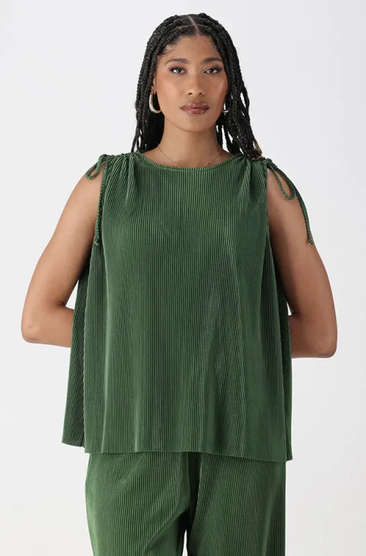 MALIYAH PLISSE TIE TOP sold by Dunns