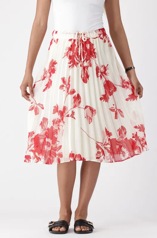 IRIS FLORAL PLEATED SKIRT sold by Dunns
