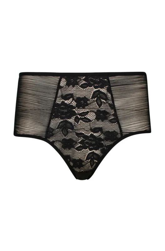 Qira Pleated Meshlace Brief _ 159639 _ Black sold by Dunns