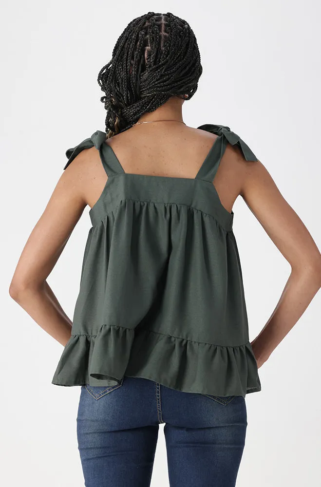 ALANA LINEN BLEND TOP sold by Dunns product image thumbnail 3