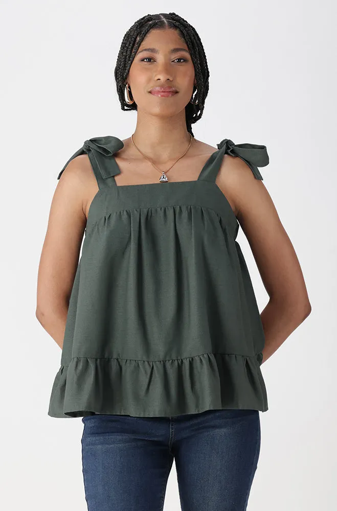 ALANA LINEN BLEND TOP sold by Dunns