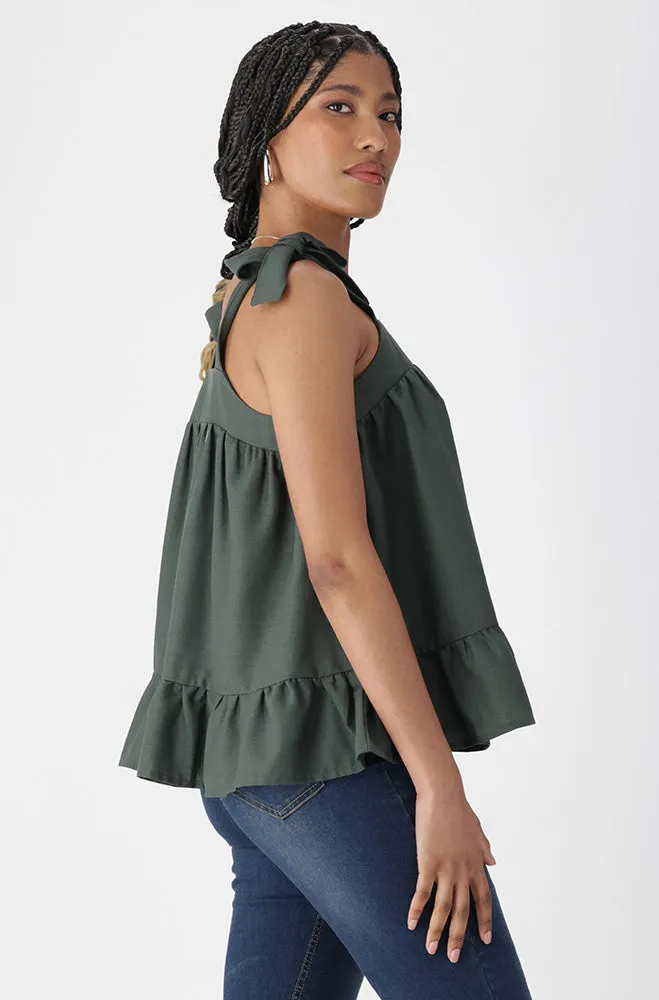 ALANA LINEN BLEND TOP sold by Dunns product image thumbnail 2