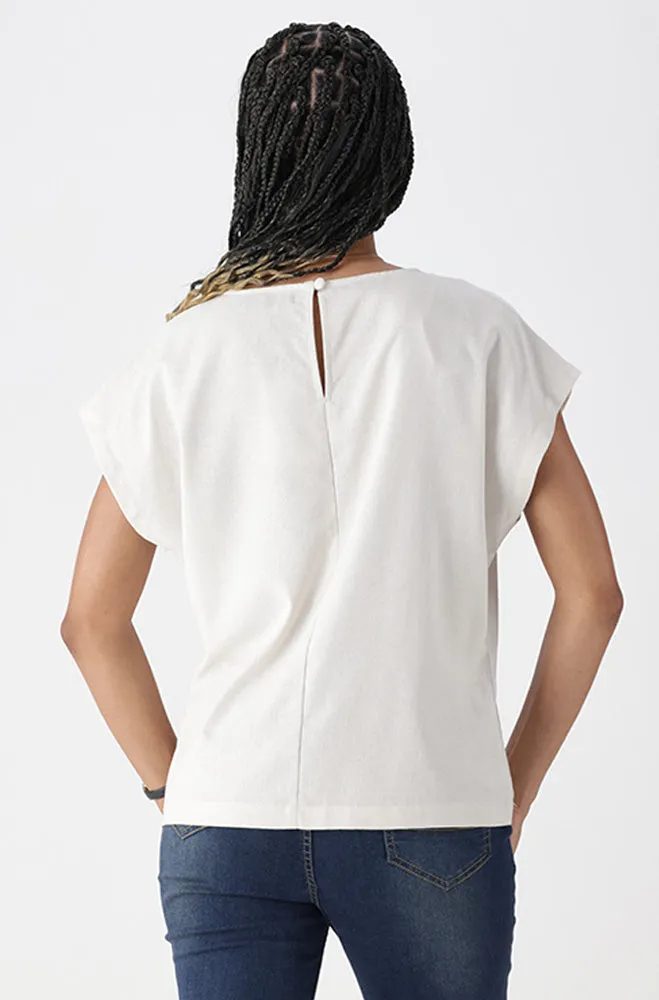 LYDIA LINEN BLEND BOXY TOP sold by Dunns product image thumbnail 3