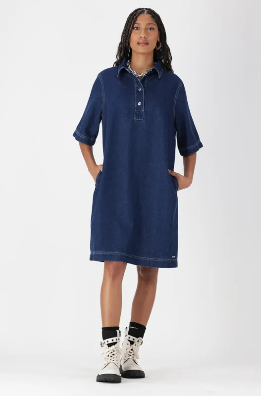 ALAIA DENIM SHIRT DRESS _ 162944 _ Dark Wash sold by Dunns