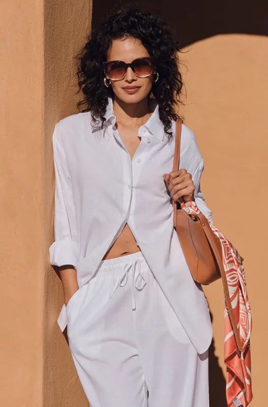 Kate Linen Blend Shirt _ 163411 _ White sold by Dunns