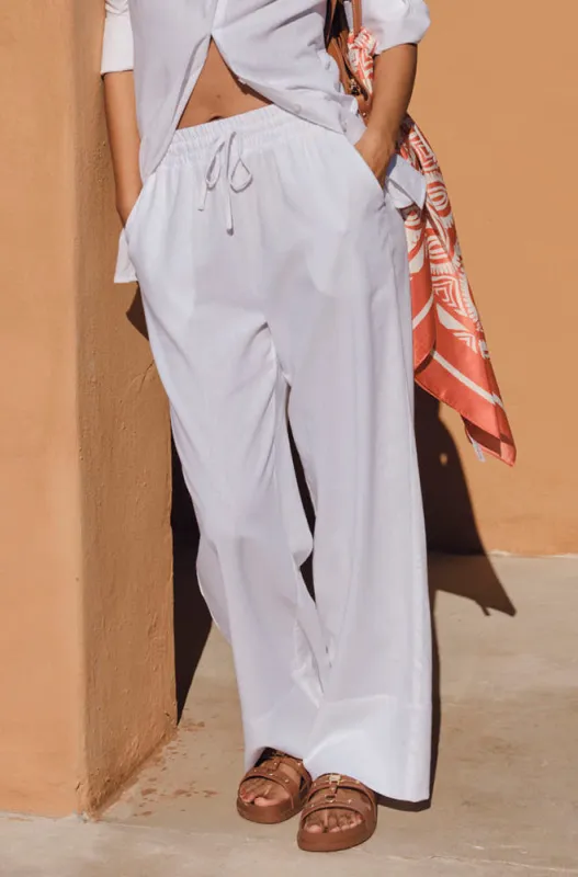 KATE LINEN BLEND WIDE LEG PANTS sold by Dunns