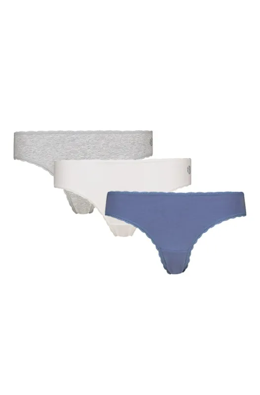 Chanel Stretch Cotton Lace Trim Bikini 3pk _ 168087 _ Multi sold by Dunns
