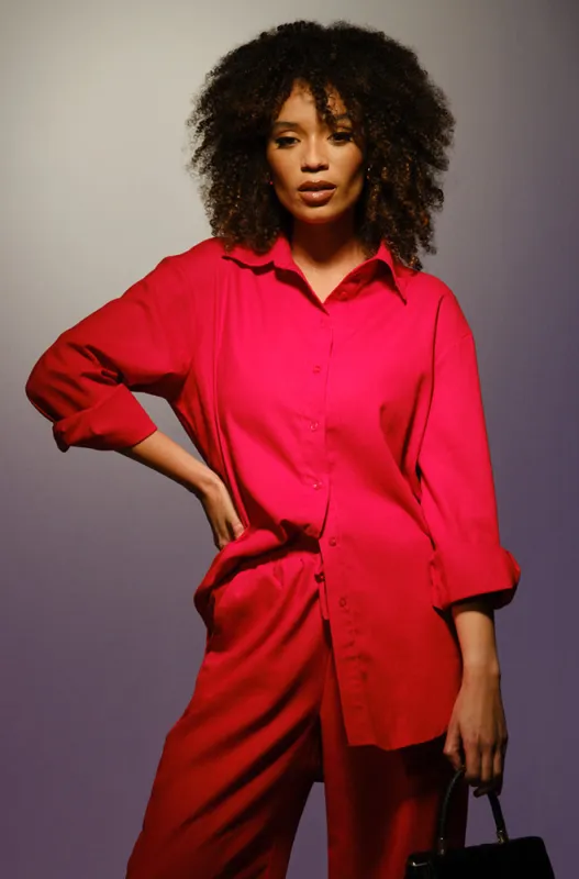 Kate Linen Blend Shirt _ 161531 _ Red sold by Dunns