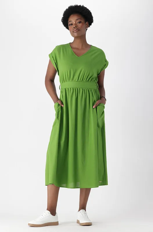 ADELINE BELTED LINEN BLEND DRESS sold by Dunns