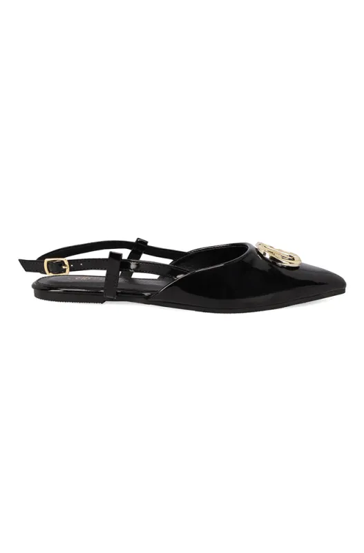 Sara Branded Trim Slingback Pump _ 164818 _ Black sold by Dunns
