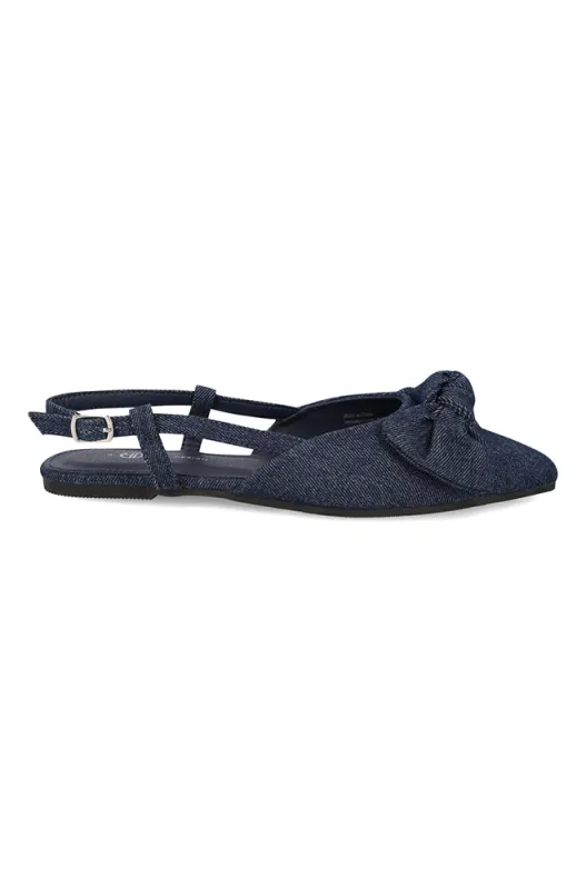 Kaylee denim bow slingback pump sold by Dunns