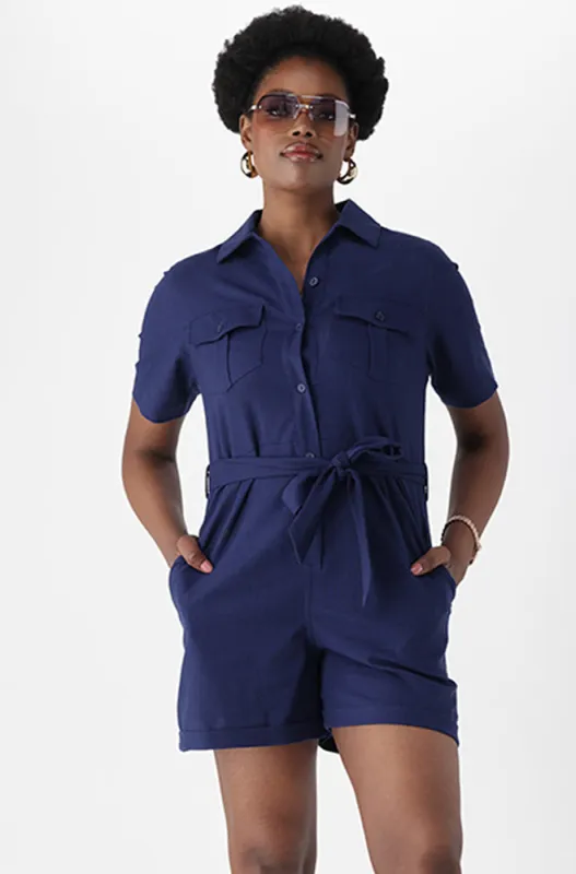 JADA LINEN BLEND BOILER SUIT sold by Dunns