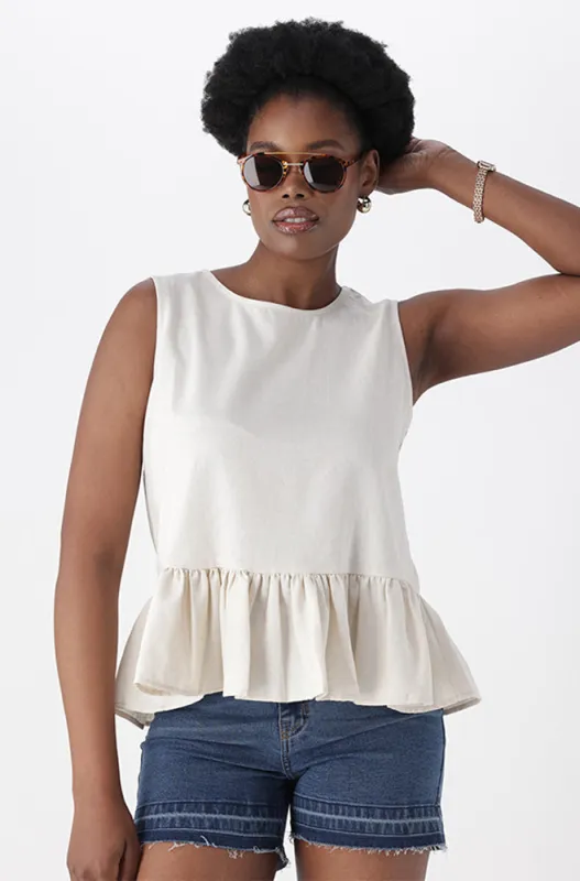 RYLEE LINEN BLEND TOP sold by Dunns