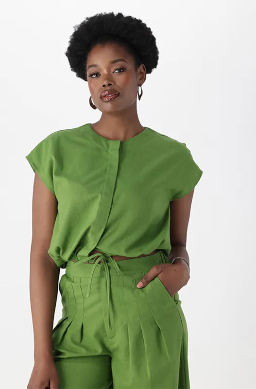 ANDREA LINEN BLEND TOP sold by Dunns