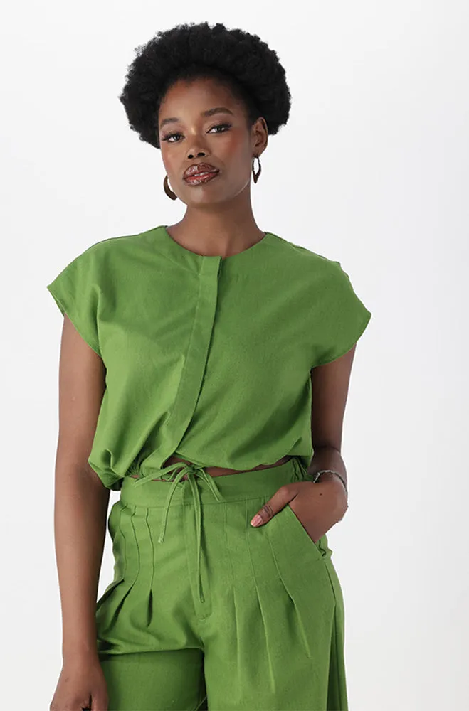 ANDREA LINEN BLEND TOP sold by Dunns