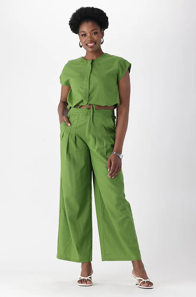 ANDREA LINEN BLEND PLEATED PANTS sold by Dunns product image thumbnail 4