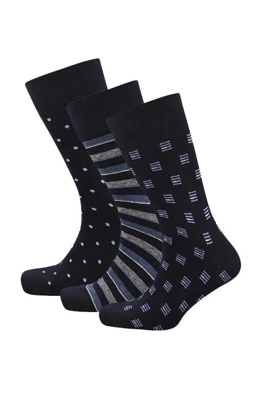 Wesley Socks 3pk _ 164299 _ Navy sold by Dunns