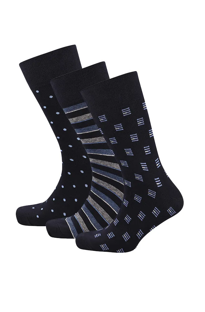 Wesley Socks 3pk _ 164299 _ Navy sold by Dunns