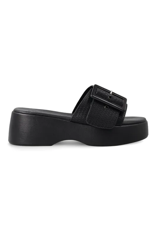 Rafie weave big buckle sandal sold by Dunns