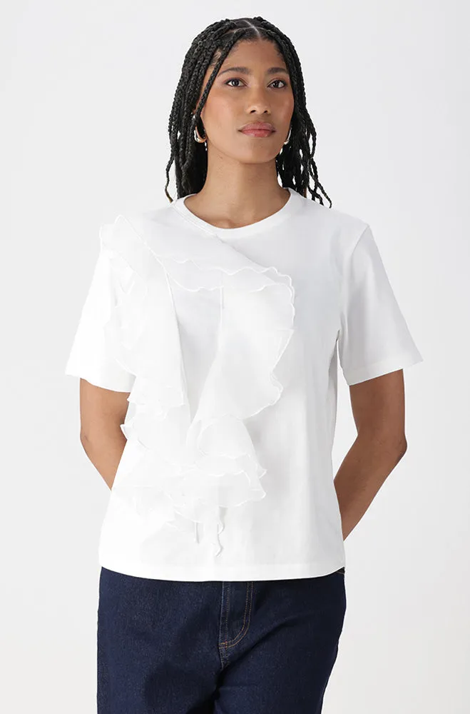 OLIVIA FRILL TEE sold by Dunns
