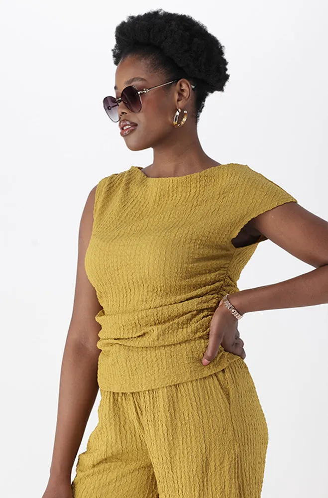 CARA TEXTURED DRAPE TOP sold by Dunns