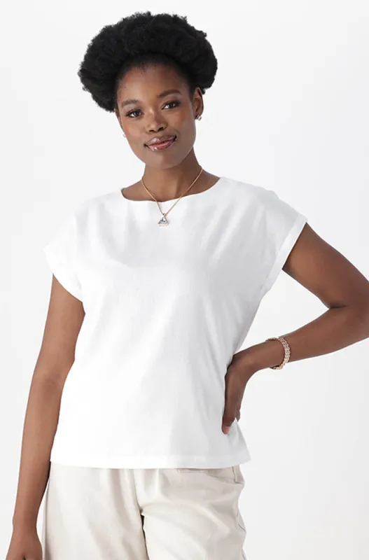 LYDIA LINEN BLEND BOXY TOP sold by Dunns