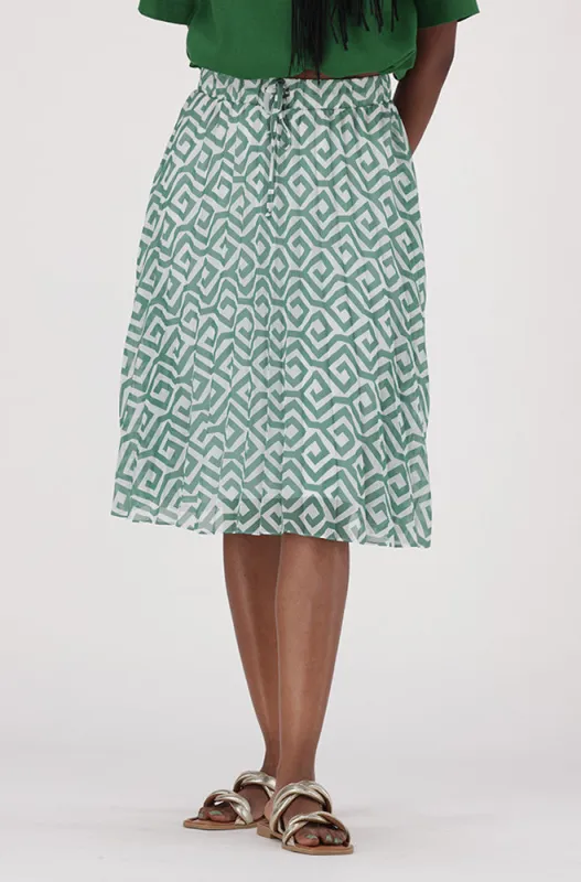 IRIS GEO PLEATED SKIRT sold by Dunns
