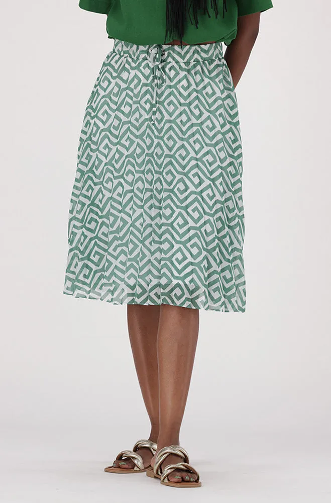 IRIS GEO PLEATED SKIRT sold by Dunns