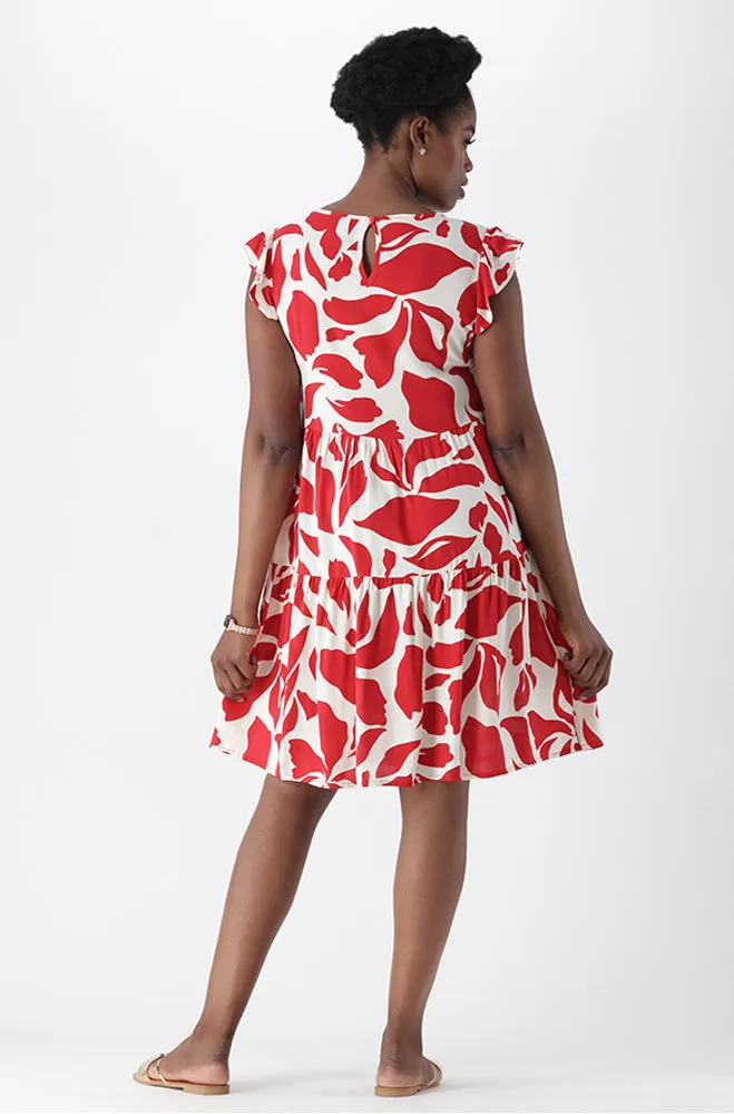CARLA FLUTTER SLEEVE DRESS sold by Dunns product image thumbnail 4