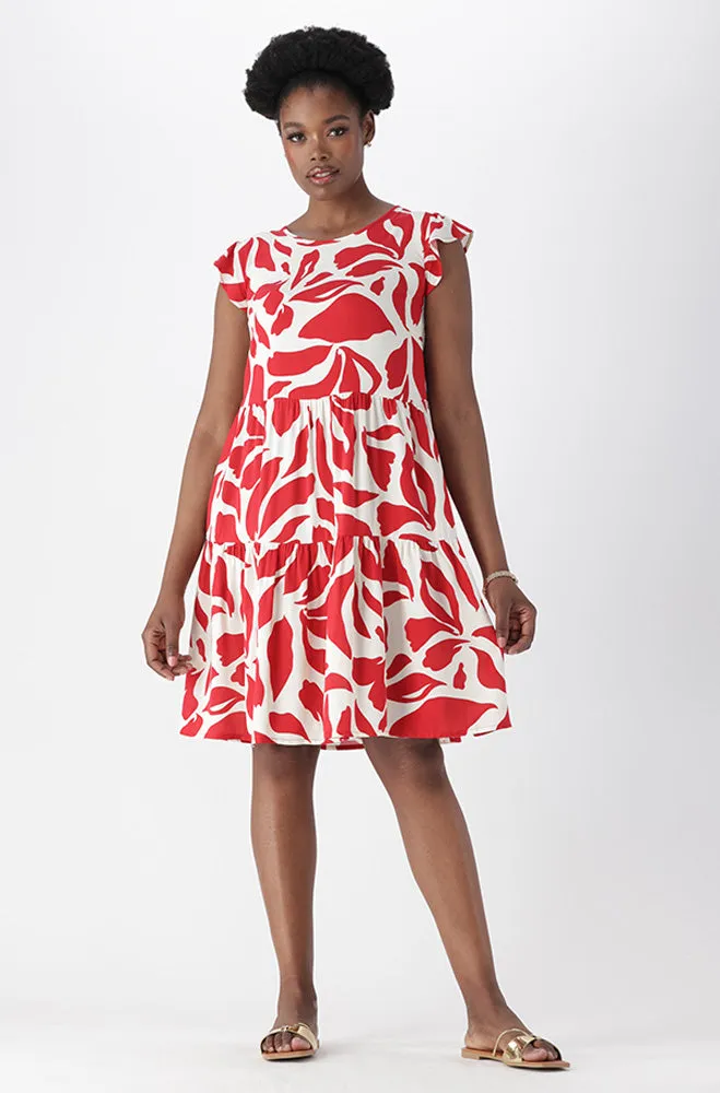 CARLA FLUTTER SLEEVE DRESS sold by Dunns product image thumbnail 2