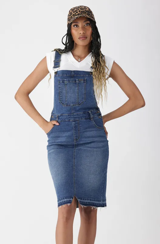 AMARI DUNGAREE DRESS sold by Dunns