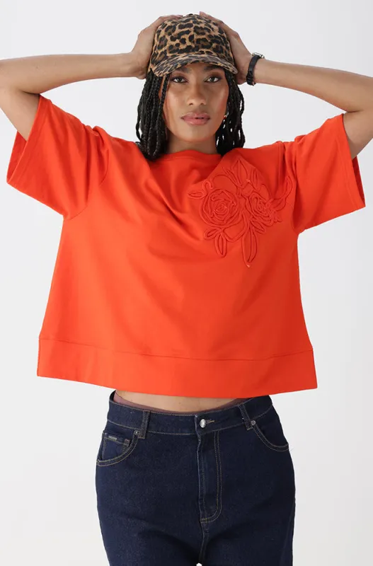 CARINA BOXY FLOWER PRINT TEE sold by Dunns