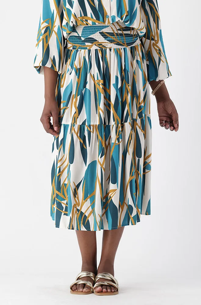 LINA TIERED SHIRRED WAIST SKIRT sold by Dunns