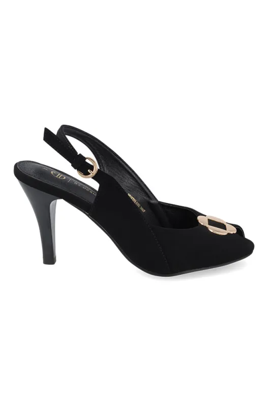 Alina Lami gold detailed sandal heel sold by Dunns