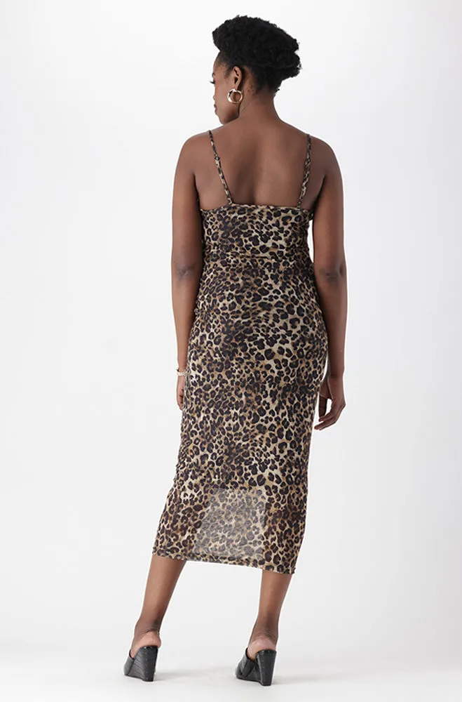 MAI LEOPARD PRINT MESH DRESS sold by Dunns product image thumbnail 4