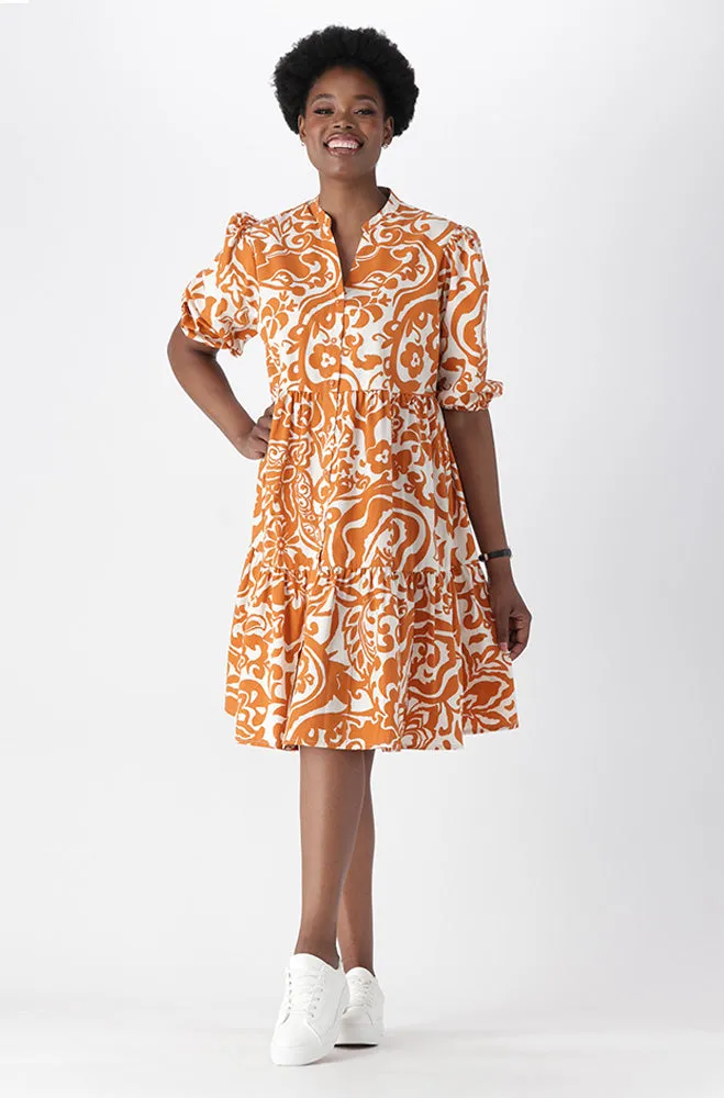KIARA GEO BUTTON DOWN DRESS sold by Dunns product image thumbnail 3