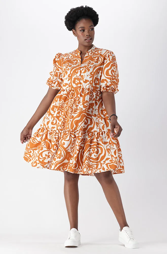 KIARA GEO BUTTON DOWN DRESS sold by Dunns