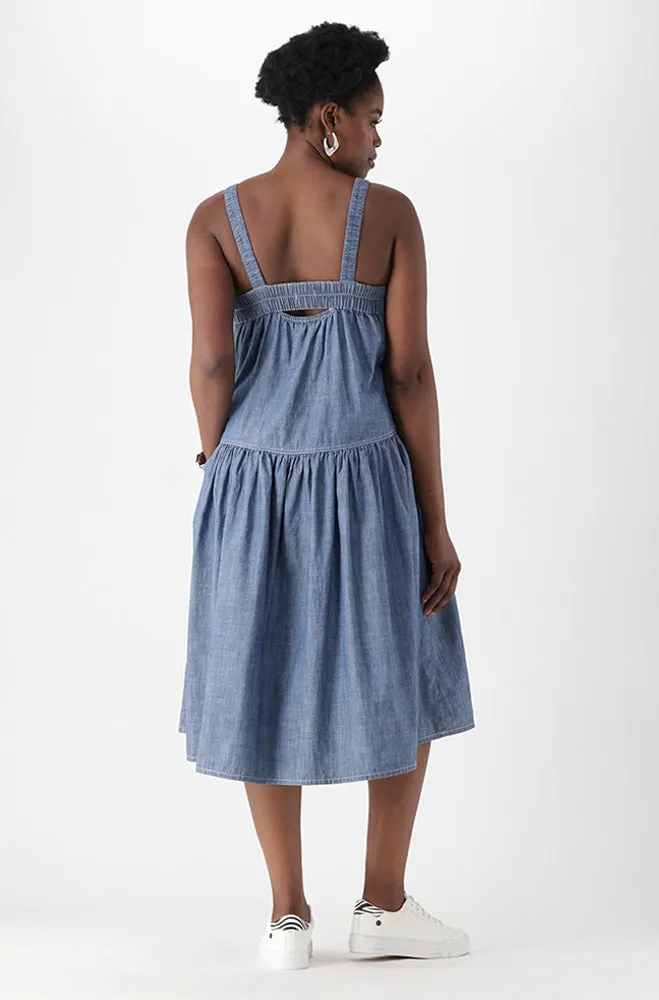 ARYA DENIM SQUARE NECK DRESS sold by Dunns product image thumbnail 5